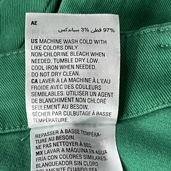 INC International Concepts SZ 6 Straight Leg Crop Jeans Mid-Rise Zip Ankle Green - Picture 11 of 12